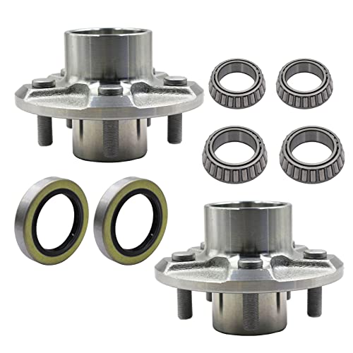 Lostar Set Of 2 Boat Trailer 3500Lbs Hub With Bearing Kit 44649/68149 5 Bolt Lug #TOP1