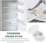 NUOBESTY 3pcs Freezer Drain Plugs Refrigerator Drainage Plug Rubber Hole Stoppers for Chest Freezers Leak Prevention and Easy Cleaning