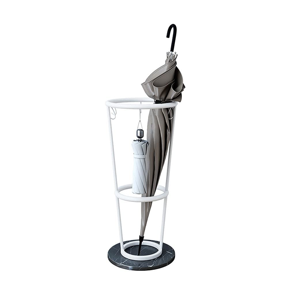 HYLYGFH Modern Wrought Iron Umbrella Stand with Nordic Marble Base Stylish Storage Rack for Hotel Villa or Lobby Black Umbrella Holder for nizing and Display