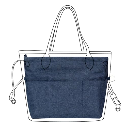Lckaey Organizador de bolsa de nylon premium para bolsa de mão Neverfull para organizadores longchamp e goyard 3097Blue-G