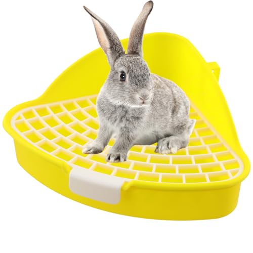 Pot de toilette d'angle pour cochon d'Inde, lapin, furet, chinchilla, hamster, en plastique