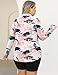 LOMON Womens Plus Size Workout Tops Long Sleeve 1/4 Zip Uv Sun Protection Quick Dry Hiking Athletic Shirts Rash Guard Upf50+ (Pink Leaves,3XL)