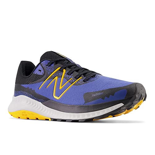 New Balance New Balance Men's DynaSoft Nitrel V5 Trail Running Shoe, Marine Blue/Black/Sunflower, 7 M