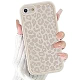 lioscre Cute Cheetah Print Phone Case for iPhone 7/8 / SE 2020/2022 Case 4.7', Aesthetic Luxury White Leopard Pattern Design Cover Shockproof Soft Slim TPU Full Camera Lens Funda for Women Girls