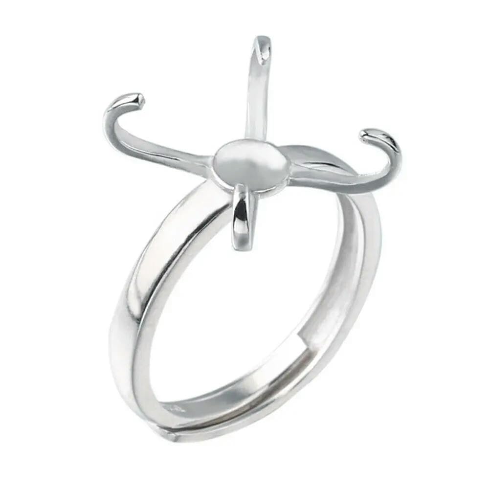 Base de bague vierge à 4 griffes en argent sterling