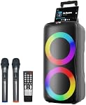 800W Machine de Karaoke pour adultes, haut-parleur Bluetooth avec double 8" Les laboureurs & Microphones sans fil, haut-parleur de karaoké portable rechargeable avec LED Lumières, PA Système pour la maison KTV Extérieur intérieur