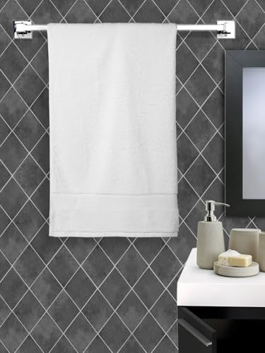Image of Arvind 100% Cotton Towels for Bath | Towels for Bath Large Size | 500 GSM Bath Towel - Soft & Absorbent | 1 Piece Bath Towel for Men /Women | Urban Comfort | 70 cm x 140 cm - White