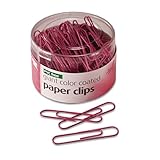 Officemate Breast Cancer Awareness PVC Free Giant Color Coated Paper Clips, 80per Tub, Pink (08908)