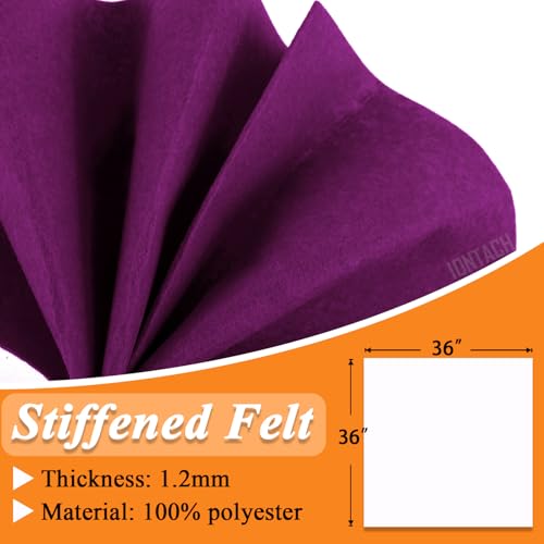 Image of IONTACH 36 inch X 36 inch Purple Stiff Felt Fabric 1.2mm Thick | Felt Sheet for Craft, Sewing, Patchwork, Liner Decorations, School Projects, Home Decor