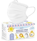 Face Mask for Kids, YUIKIO 50 pcs Disposable Kids Face Masks 3 Layers with Elastic Ear Loops,...
