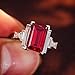 Aienid Engagement Rings with Wedding Band Lab Created Ruby Rings for Women 18K Yellow Gold Emerald Size 10 Fashion for Wife Mothers Day Jewelry