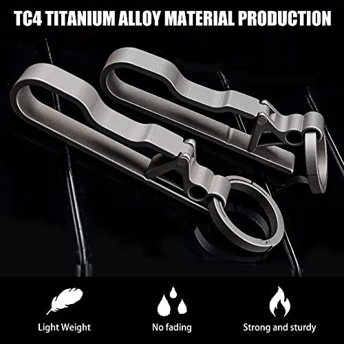 MiOYOOW Titanium Key Chain Belt Key Holder Heavy Duty Keychain Clip with Keyring Key Holder for Door Key Car Key - Image 3