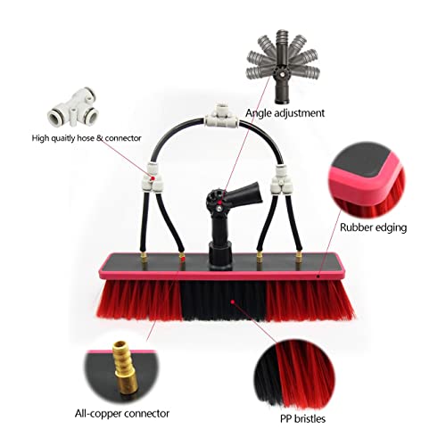 Teles Kit de cepillo de limpieza de suministro de agua para paneles solares, limpiador rotativo de paneles fotovoltaicos, herramienta de limpieza de ventanas del hogar, mantenimiento solar eficiente