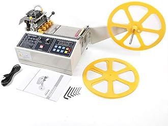 DYRABREST Automatic Tape Cutting Dispenser Machine Auto Tape Webbing Cutting Machine Automatic Hot and Cold Tape Cutter for Elastic Band Self Adhesive Tape Ribbon Zipper and More