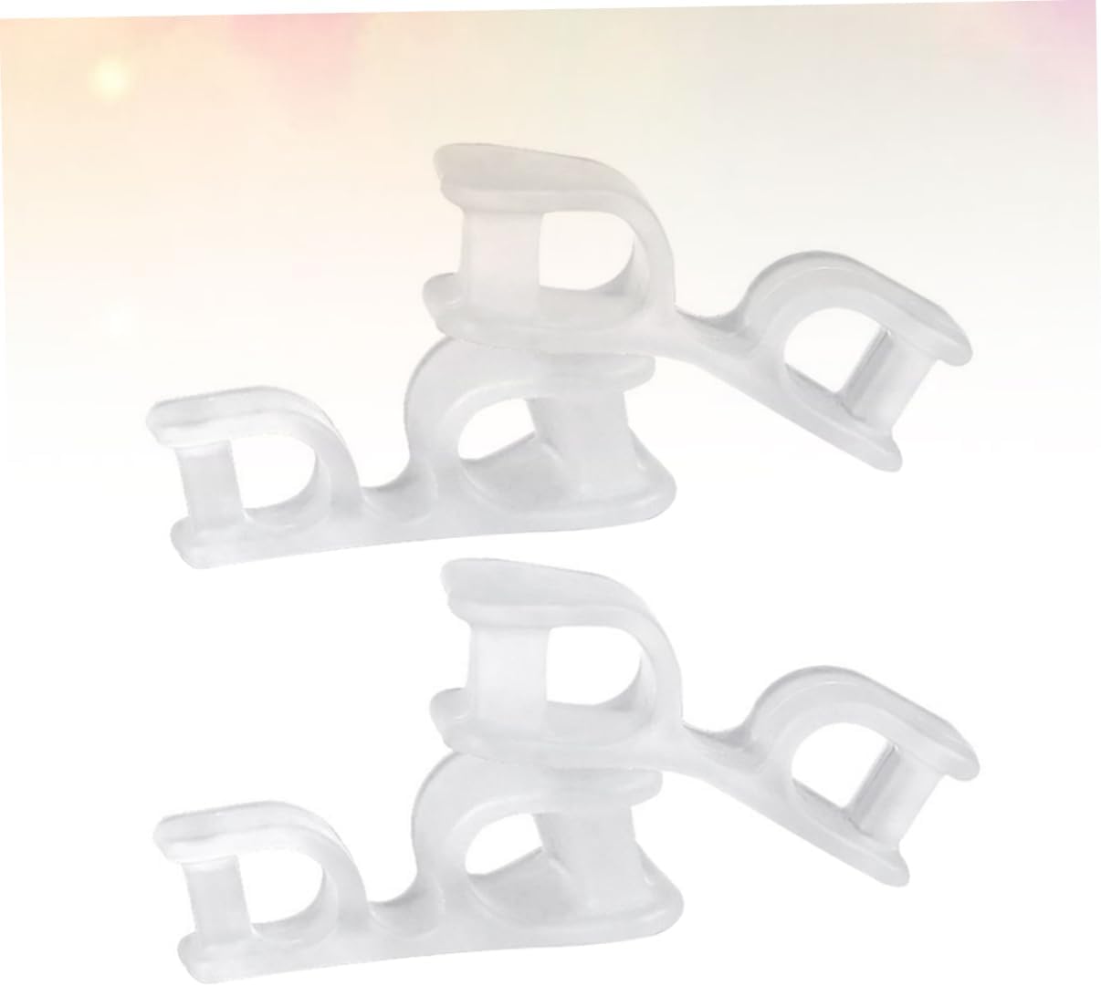 COLLBATH 4pair Transparent Toe Separators Hallux and Toe Straightener Comfortable Foot Thumb Dividers for Hallux Relief