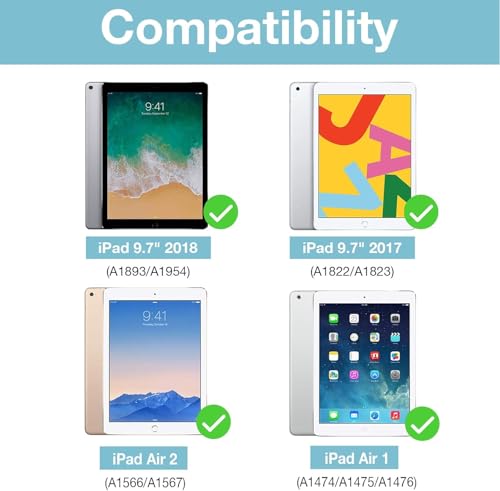 Tablette Protection Case iPad 9.7 Housse Compatible iPad 2018 2017 Air 2 Bleu