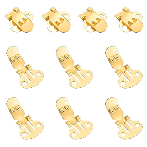Ckyleole Flat Blank Shoe Clips Carbon Steel 10 Pieces Gold 32 mm Shoes Supplies Shoe Embellishments without Damaging your Shoes for Crafts Decoration Project Shoes Decoration