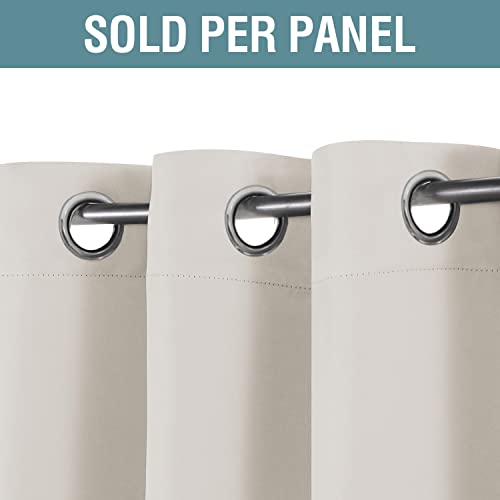 Image of H.VERSAILTEX Light Blocking Curtain for Living Room Thermal Insulated Window Treatment Panel /Drape for Dining Room, Elegant Soft Curtain for Bedroom Grommet Top One Panel (Ivory - 52x84 Inches)