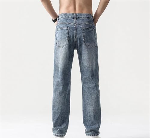 Mens Jeans Summer Elastic Comfortable Straight Stretch Casual Denim Pants Business Thin Trousers2
