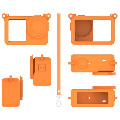 For DJI Osmo Action 6 �X�|�[�c�J�����p �V���R���ی�P�[�X �~�j�}���X�g���[ �h�o�\�t�g�P�[�X �V���v���ȃf�U�C�� ���K�ȃO���b�v ����\ ���t���ȒP �_�炩���ϋv�� ����~�� �E���ȒP (�I�����W)