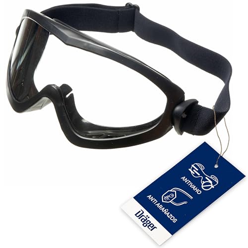 Dräger X pect 4200 | Gafas de visión total antivaho también para usuarios de gafas | Para obras, laboratorios, talleres | Lente de policarbonato resistente a arañazos y roturas | 1 pieza negro
