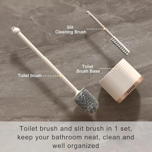 Image of HomeCloud Wall Mounted Silicone Toilet Brush | Soft Bristle Bathroom Cleaning Brush with Holder | Modern Japanese Design | Quick-Drying & Hygienic (White)