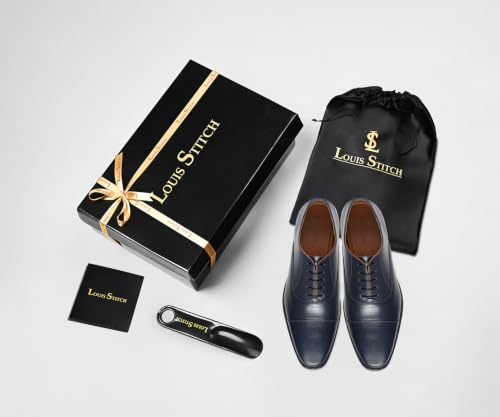 Image of LOUIS STITCH Men's Derby Shoes | Handmade Italian Leather Formal Shoes | Classic Lace-Up Derby Shoes for Men | Premium, Office & Wedding Shoes | Sizes 6-12
