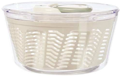 Zyliss Easy Spin 2 Salad Spinner, Large 6L Capacity, White, Unique AquaVent™ Technology, Retractable Cord and Brake System, Non-Slip Base, Easy Cleaning, Plastic