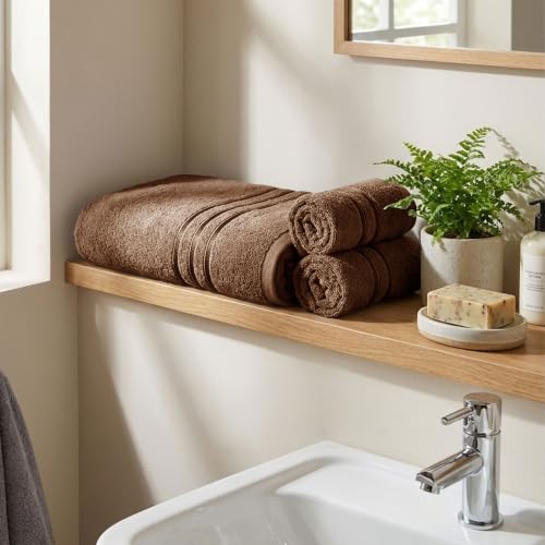 Image of MYTRIDENT Towel Set| Comfort Living | Quick Drying | Travel Friendly | for Men /Women | 3 PC Towel Set | 1 Bath (70 cm x 140 cm) 2 Hand (40 cm x 60 cm) | 100% Cotton 400 GSM - Coconut Shell