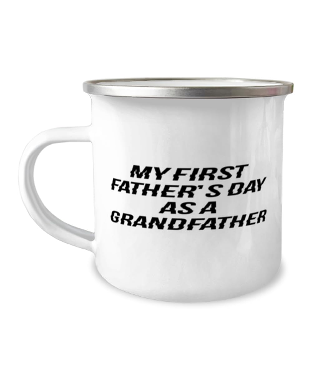 Funny Grandfather Gifts, My First father As A Grandfather, Father Gifts, 12oz Camper Mug For Grandfather from Grandson, Grandfather clock