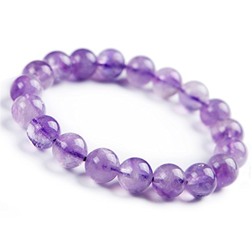 Bracelet améthyste lavande 10mm pour l'harmonie en quartz naturel violet