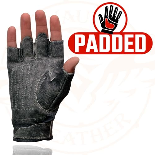 Image of Milwaukee Leather Women's Leather Motorcycle Fingerless Hand Gloves