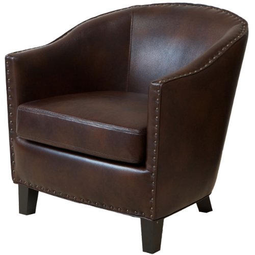 Sillón Marrón de Cuero con Descansa Brazos miniatura 1