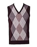 V-Ausschnitt, ärmellos Herren Muster West Ärmellose Pullunder Strickweste V-Ausschnitt rot