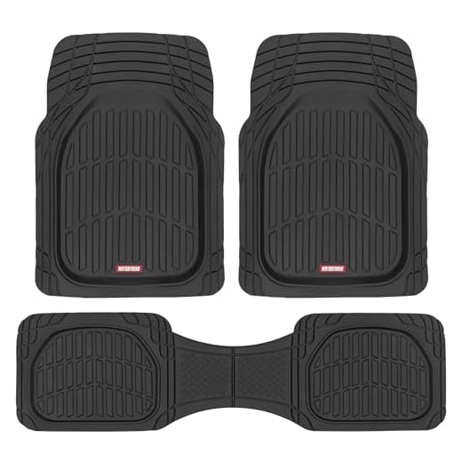 Motor Trend - MT-923-BK 923-BK Black FlexTough Contour Liners-Deep Dish Heavy Duty Rubber Floor Mats for Car SUV Truck & Van-All Weather Protection, Universal Trim to Fit