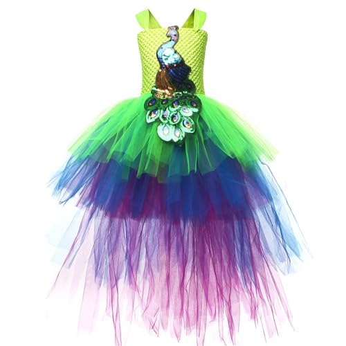 Kids Girl Halloween 1airy Feather Dress Childrens Model Catwalk Performance Tail Dress Up Clothes Fall Outfit2