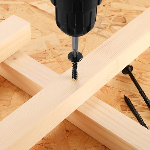 Image of #14 x 2 Inch Outdoor Structural Wood Deck Screws (470Pcs /10lb), Carbon Steel, Black, Flat Head, Rust Resistant Epoxy Coated, T30 Star Bit
