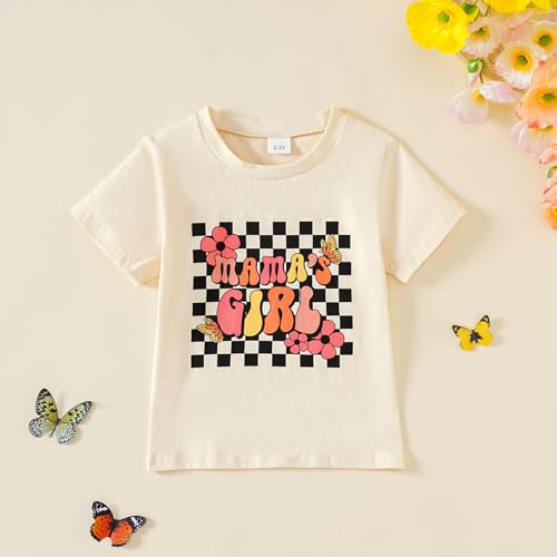 Little Girl Shirts Mama's Girl Tee Shirt Top Summer Short Sleeve Clothes 2-7 Years2
