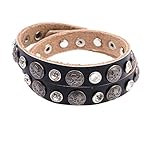 adonia sportcamp funkelnde große Zirkonia Strass-Steine und Totenkopf Nieten im Antik Look