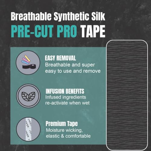 Image of Heali Kinesiology Tape 3 Pack, Magnesium & Menthol Infused, Elastic Sports Tape, Shoulder, Knee, Elbow, Ankle, Waterproof, Latex Free, Muscle Recovery, K Tape, Black Zebra