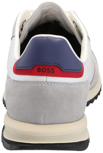 Image of BOSS Men's Zayn Low Profile Suede Leather Two Tone Sneaker