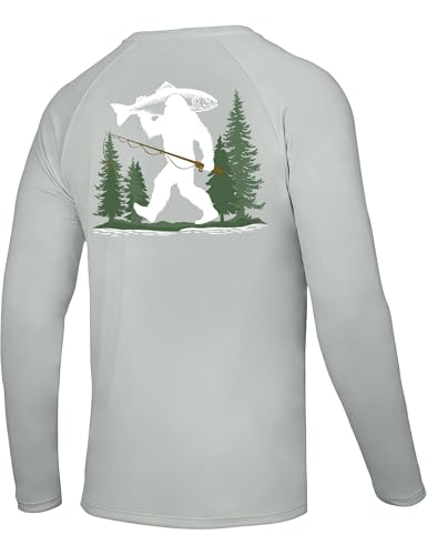 Image of Men's Rash Guard Long Sleeve, UPF 50+ UV Protection Sun Shirt, Quick Dry Lightweight T-Shirt for Fishing Swim Surf