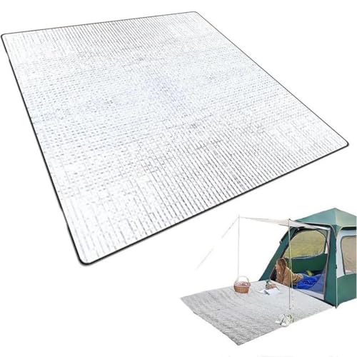 Image of Extra Large 200x200cm Aluminium Foil Camping Mat - Waterproof Thermal Insulated Foam Sleeping Pad for Camping, Hiking & Picnic, Foldable Double-Sided