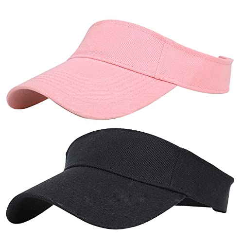Image of INOGIH Kids Ponytail-Sun-Visor-Hats Adjustable Cotton Sports Ball-Cap for Girls