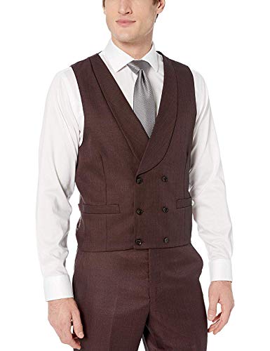 Adam Baker Men's Modern Fit 3-Piece (Jacket, Vets, Trousers) Peak Lapel Linen Feel Suit Set - Colors3