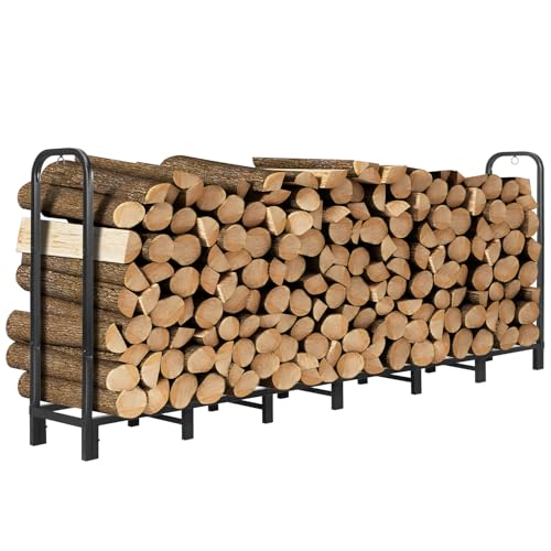 DNKMOR 8FT Firewood Rack Holder,Heavy Duty Firewood Storage Log Rack for Outdoor&Indoor,Fireplace Wood Rack for Wood Storage