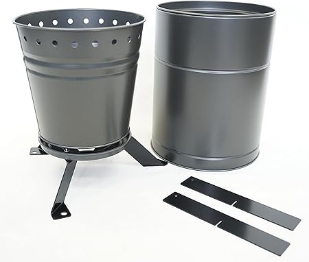 焚き火台 たき火台 2次燃焼 日本製 黒 十字ゴトク付き 高火力 吊り下げ たいまつ かがり火 釣り 調理台 シンプル かっこいい 直径22×39cm