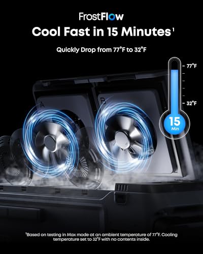 Image of Anker SOLIX EverFrost 2 58L Cooler, 61 qt Car Refrigerator, Electric Cooler with 288Wh Battery, Powered by AC /DC or Solar,for Outdoor Camping, Travel, and Fishing, Fits in Trucks