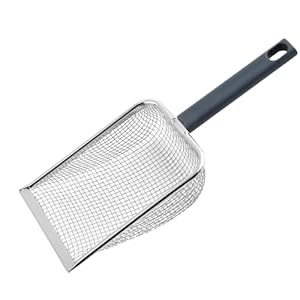 FewNvWa Edelstahl Katzenstreuschaufel mit 5 Maschen