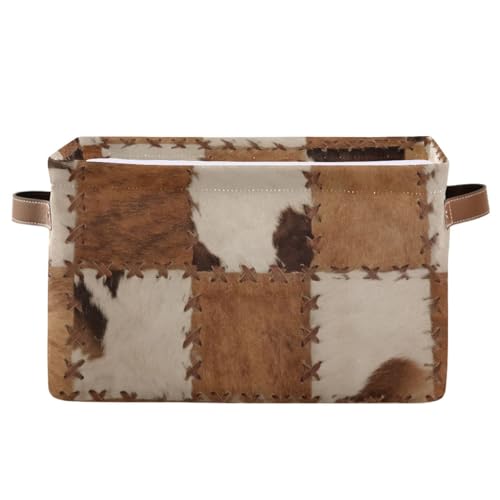Image of Cow Rectangular Storage Basket Organizer Bin Shelf Baskets For Clothes Gifts For Home Office Dorm
